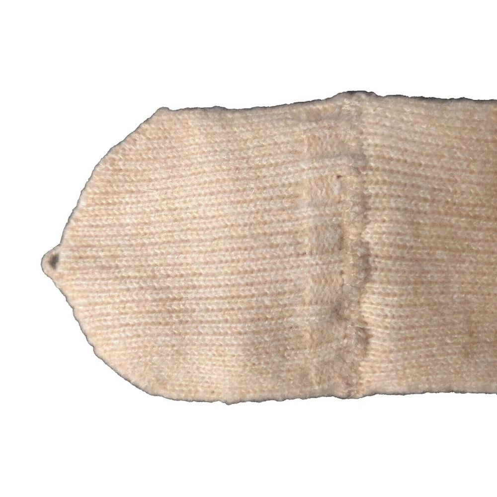On 34th Wide-Ribbed Pop-Top Oat/Beige Knit Gloves Sz One Size NWT